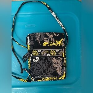 Stylish Black and Yellow Floral Crossbody Bag Vera Bradley